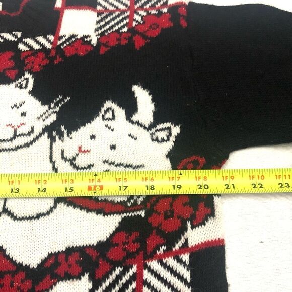 Vintage Dana Scott cat womens Christmas sweater size L - Picture 7 of 9